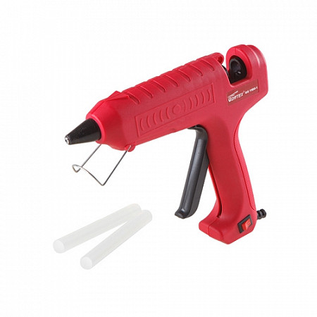 На картинке изображен Пистолет клеевой Wortex GG 1180-1 + 2 клеевых стержня GG1180100011 Пистолет клеевой Wortex GG 1180-1 + 2 клеевых стержня GG1180100011