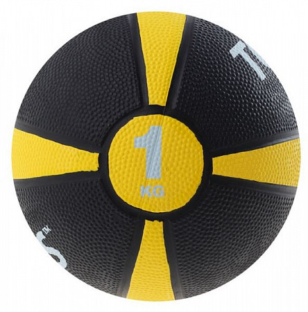 Медбол Torres 1 кг AL00221 Black/Yellow/White