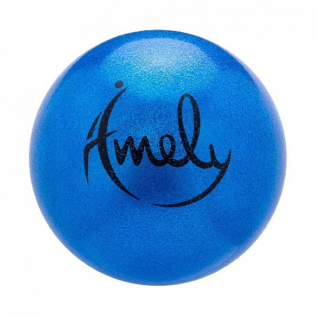 Мяч для художественной гимнастики с насыщенными блестками Amely AGB-203 15 см blue
