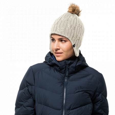 Шапка женская Jack Wolfskin Stormlock Braid Cap Women white sand