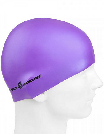 Шапочка для бассейна (плавания) взрослая Mad Wave Neon Silicone Solid purple