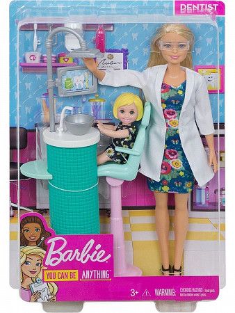 На картинке изображен Кукла Barbie Любимая профессия Стоматолог DHB63 FXP16 Кукла Barbie Любимая профессия Стоматолог DHB63 FXP16