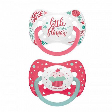 Пустышка Canpol babies Wild Nature Силиконовая Симметричная 6-18 мес., 2 шт. (23/955) coral