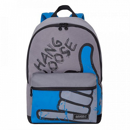 Городской рюкзак GRIZZLY RQ-007-6 /1 grey/light blue/black