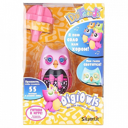 Игрушка Digifriends Сова с кольцом, светло-фиолетовая с розовыми крыльями и бантиком 88285-6