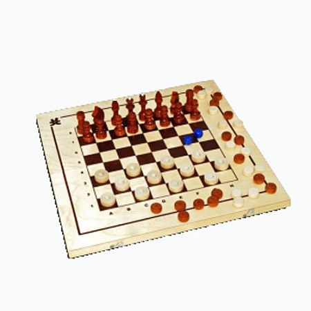 На картинке изображен Шахматы 3 в 1 С-11 Шахматы 3 в 1 С-11