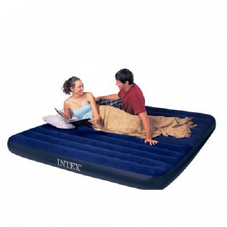 На картинке изображен Надувной матрас Intex Dura-Beam Series Classic Downy Airbed King 183х203х25см 64755 Надувной матрас Intex Dura-Beam Series Classic Downy Airbed King 183х203х25см 64755