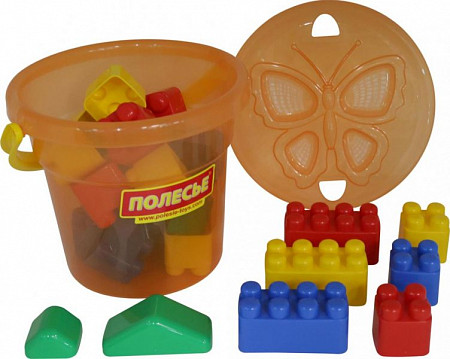 Конструктор Полесье Беби 22 элемента в ведре Макси 46864