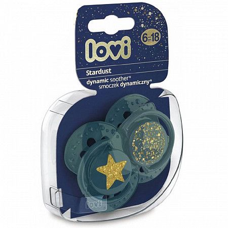На картинке изображен Пустышка силиконовая LOVI Stardust симметричной формы, динамическая, 6-18 мес., 2 шт. (22/894_green) Пустышка силиконовая LOVI Stardust симметричной формы, динамическая, 6-18 мес., 2 шт. (22/894_green)