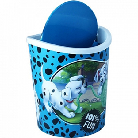 На картинке изображен Контейнер для мусора настольный Idea 1,6 л Disney М2491-Д м/ф 101 Далматинец Контейнер для мусора настольный Idea 1,6 л Disney М2491-Д м/ф 101 Далматинец