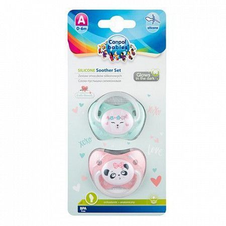 Пустышка Canpol babies Exotic Animals Силиконовая Ортодонтическая 0-6 мес., 2 шт. (23/920_pin) pink