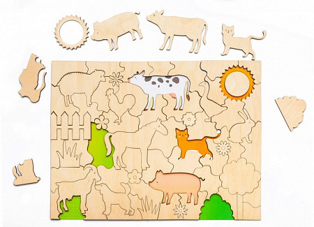Развивающий эко-пазл раскраска Bradex Домашние животные DE 0422