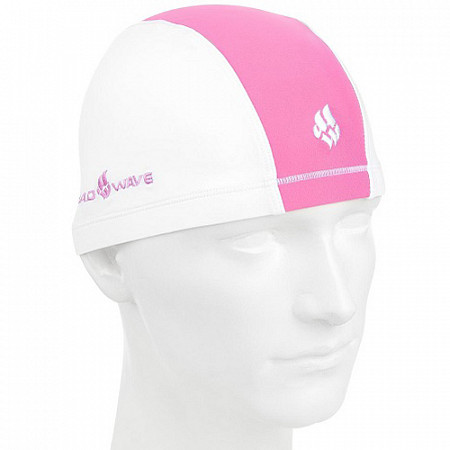 Шапочка для бассейна (плавания) взрослая Mad Wave Lycra Doutone white/pink
