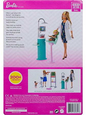 На картинке изображен Кукла Barbie Любимая профессия Стоматолог DHB63 FXP16 Кукла Barbie Любимая профессия Стоматолог DHB63 FXP16
