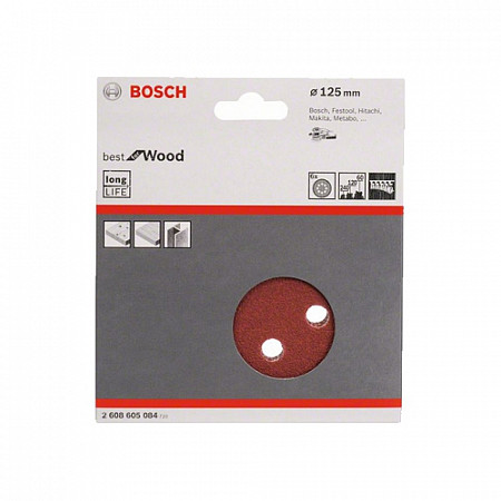 Набор Bosch из 6 шлифлистов 125мм К60/120/240 2608605084