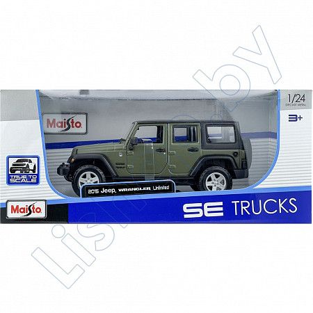 Машинка Maisto 1:24 Jeep Wrangler (31268) flat green