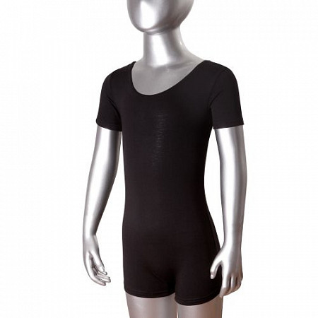 Купальник гимнастический Combosport с шортами короткий рукав GO-022 black