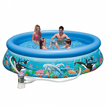 На картинке изображен Бассейн Intex Ocean Reef Easy Set 28136/54906 Бассейн Intex Ocean Reef Easy Set 28136/54906
