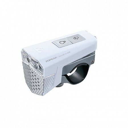 Велофара передняя Topeak SoundLite USB TMS076W white