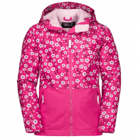 Куртка детская Jack Wolfskin Snowy Days Print Jacket Kids pink fuchsia allover