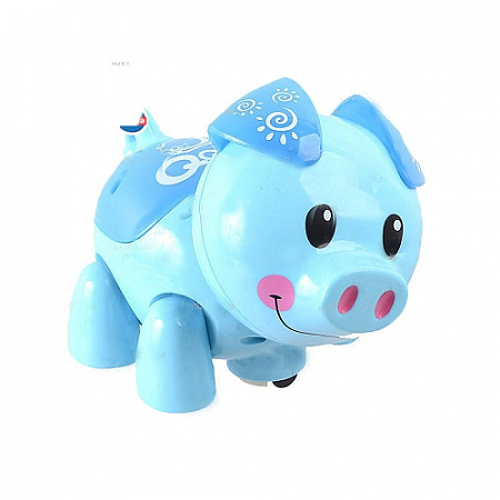 На картинке изображен Музыкальная игрушка Свинка EM-091A Blue Музыкальная игрушка Свинка EM-091A Blue