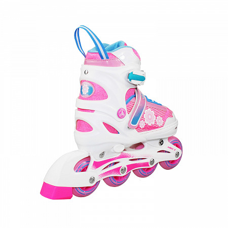 Роликовые коньки Alpha Caprice Floret с набором защиты white/pink/blue
