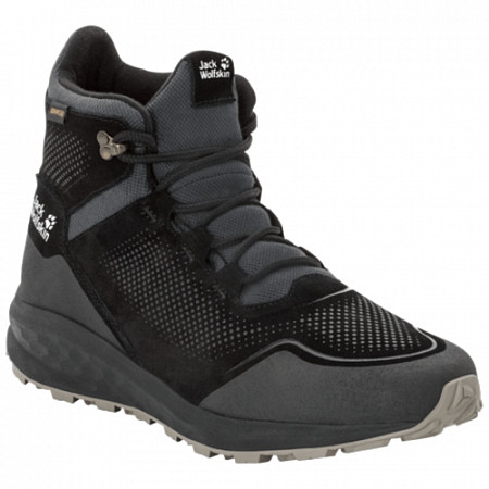 На картинке изображен Ботинки мужские Jack Wolfskin Coogee Texapore Wt Mid M black / black Ботинки мужские Jack Wolfskin Coogee Texapore Wt Mid M black / black