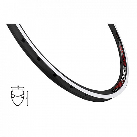 На картинке изображен Обод Force Solid 622x19 28" 702326 black Обод Force Solid 622x19 28" 702326 black
