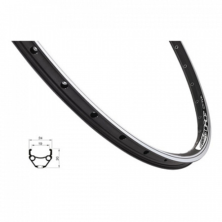 На картинке изображен Обод Force Prime 559x19 26" 702331 black Обод Force Prime 559x19 26" 702331 black