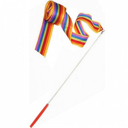 На картинке изображен Лента для художественной гимнастики Amely AGR-201 6 м с палочкой Rainbow Лента для художественной гимнастики Amely AGR-201 6 м с палочкой Rainbow