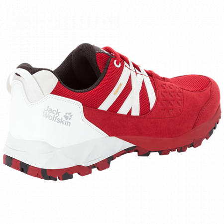 На картинке изображен Полуботинки мужские Jack Wolfskin Cascade Hike Texapore Low M red / white Полуботинки мужские Jack Wolfskin Cascade Hike Texapore Low M red / white