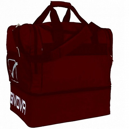 На картинке изображен Спортивная сумка с двойным дном Givova Borsa Big B0010 burgundy Спортивная сумка с двойным дном Givova Borsa Big B0010 burgundy