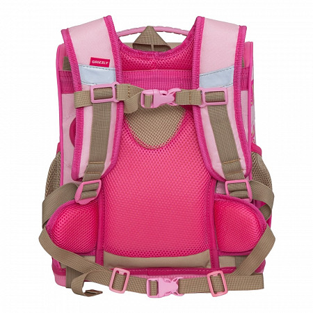 Рюкзак школьный GRIZZLY RAv-088-2 /1 pink/beige/honeysuckle