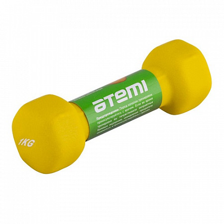 Гантель неопреновая Atemi 1кг AD011 1шт Yellow