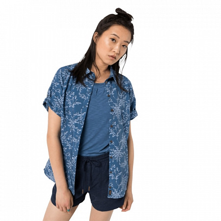 На картинке изображен Рубашка женская Jack Wolfskin Matata Print Shirt W ocean wave all over Рубашка женская Jack Wolfskin Matata Print Shirt W ocean wave all over