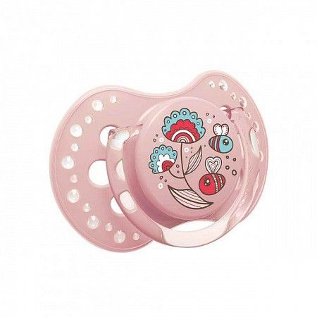 Пустышка силиконовая 3-6 мес. симметричной формы, динамическая LOVI Folky (22/842girl) 2 шт.