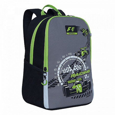 На картинке изображен Рюкзак школьный GRIZZLY RB-151-4 /2 light green Рюкзак школьный GRIZZLY RB-151-4 /2 light green