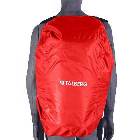 На картинке изображен Чехол влагозащитный на рюкзак Talberg Rain Cover M red Чехол влагозащитный на рюкзак Talberg Rain Cover M red
