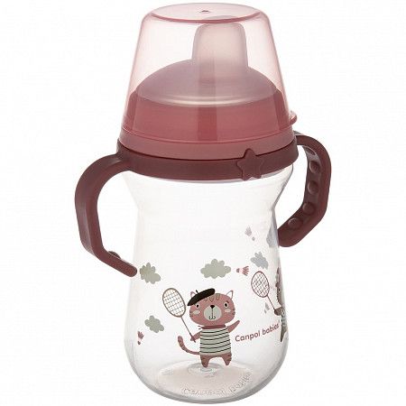 Поильник обучающий Canpol babies Bonjour Paris с силиконовым носиком 250 мл 6+  (56/613_pin) pink