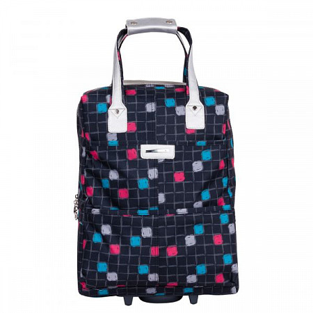 На картинке изображен Дорожная сумка Griffon Г1216 black/pink/blue Дорожная сумка Griffon Г1216 black/pink/blue