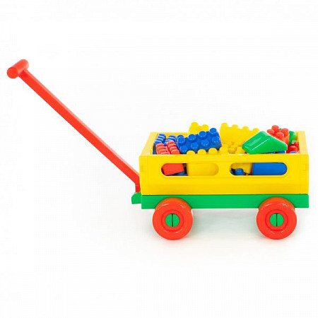 Игровой набор Полесье Тележка с ручкой №2 и Конструктор Беби 34 элемента 46871