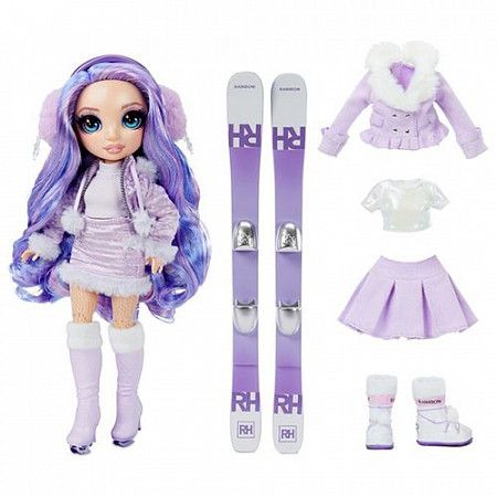 На картинке изображен Кукла Rainbow High "Вайолет Виллоу. Зимние каникулы" 574804EUC purple Кукла Rainbow High "Вайолет Виллоу. Зимние каникулы" 574804EUC purple