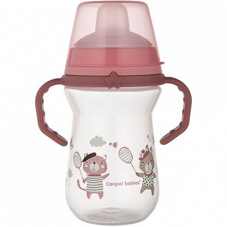 Поильник обучающий Canpol babies Bonjour Paris с силиконовым носиком 250 мл 6+  (56/613_pin) pink