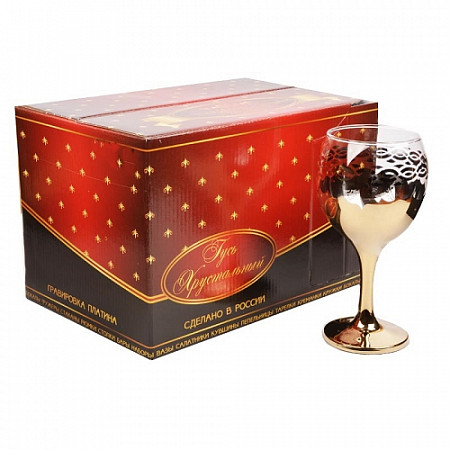 Набор фужеров Glasstar Золотое напыление 3 290 мл 6 шт Ф411