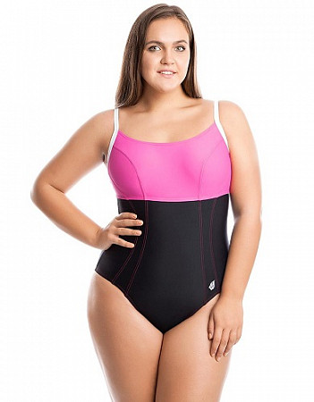 На картинке изображен Купальник спортивный женский Mad Wave Fit black/pink Купальник спортивный женский Mad Wave Fit black/pink