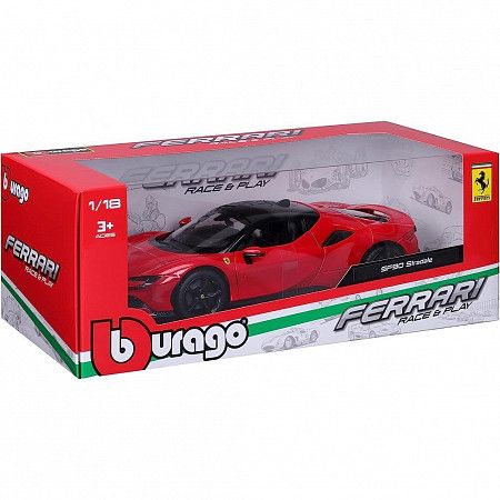 Машинка Bburago Ferrari SF90 Stradale (18-16015) red