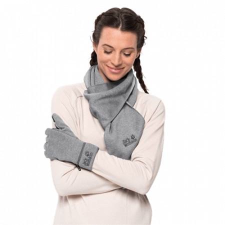 На картинке изображен Перчатки мужские Jack Wolfskin Skyland Glove light grey Перчатки мужские Jack Wolfskin Skyland Glove light grey