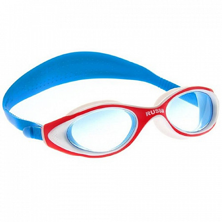 На картинке изображен Очки для плавания Mad Wave Russia blue/red/white Очки для плавания Mad Wave Russia blue/red/white
