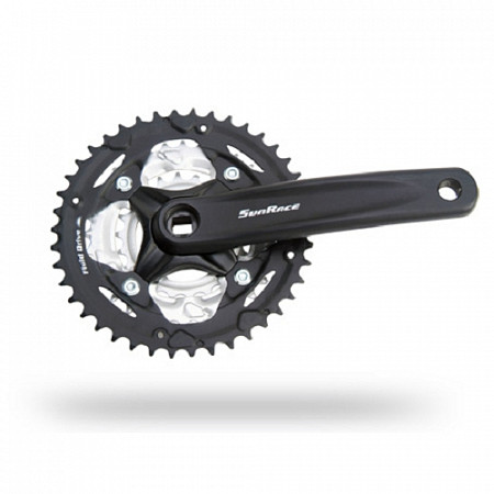 На картинке изображен Шатуны под квадрат Sunrace 22/32/42Тх170мм с защитой 8 скоростей black ZTB12664 Шатуны под квадрат Sunrace 22/32/42Тх170мм с защитой 8 скоростей black ZTB12664