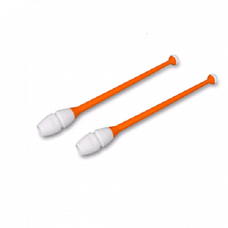 Булавы для художественной гимнастики Indigo вставляющиеся 41 см orange/white
